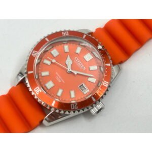 Citizen Diver Automatic Men?s Watch ? Orange Dial, 150M Water Resistant, Rotating Bezel