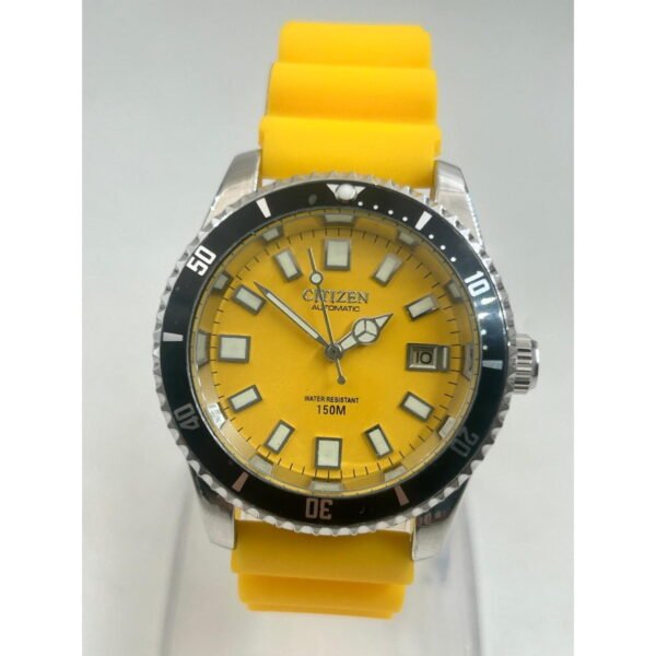 Citizen Diver Look Automatic Men's Watch ? Yellow Dial, 150M Water Resistance, Rotating Bezel