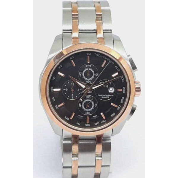 Tissot Couturier Tachymeter Chronograph Quartz Men's Watch - Rose Gold & Stainless Steel