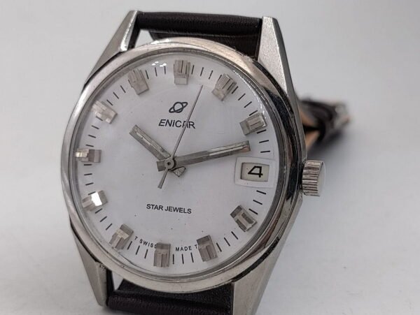 Vintage Enicar Star jewels date hand winding Men's watch