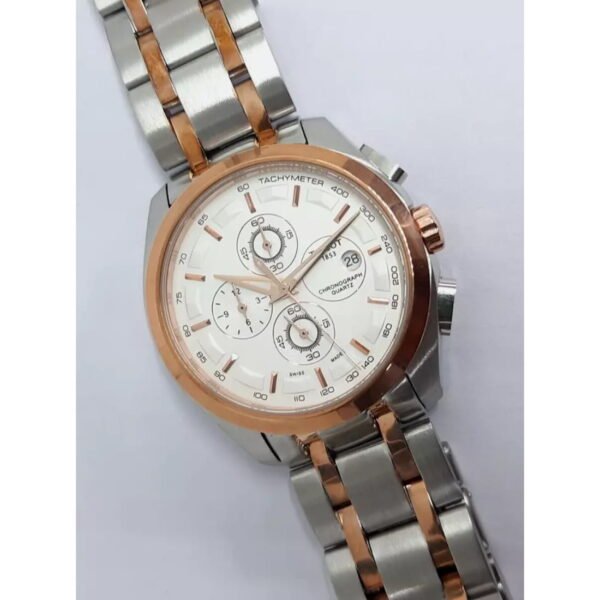 Tissot Chronograph Quartz Men's Watch with Date - Rose Gold and Stainless Steel
